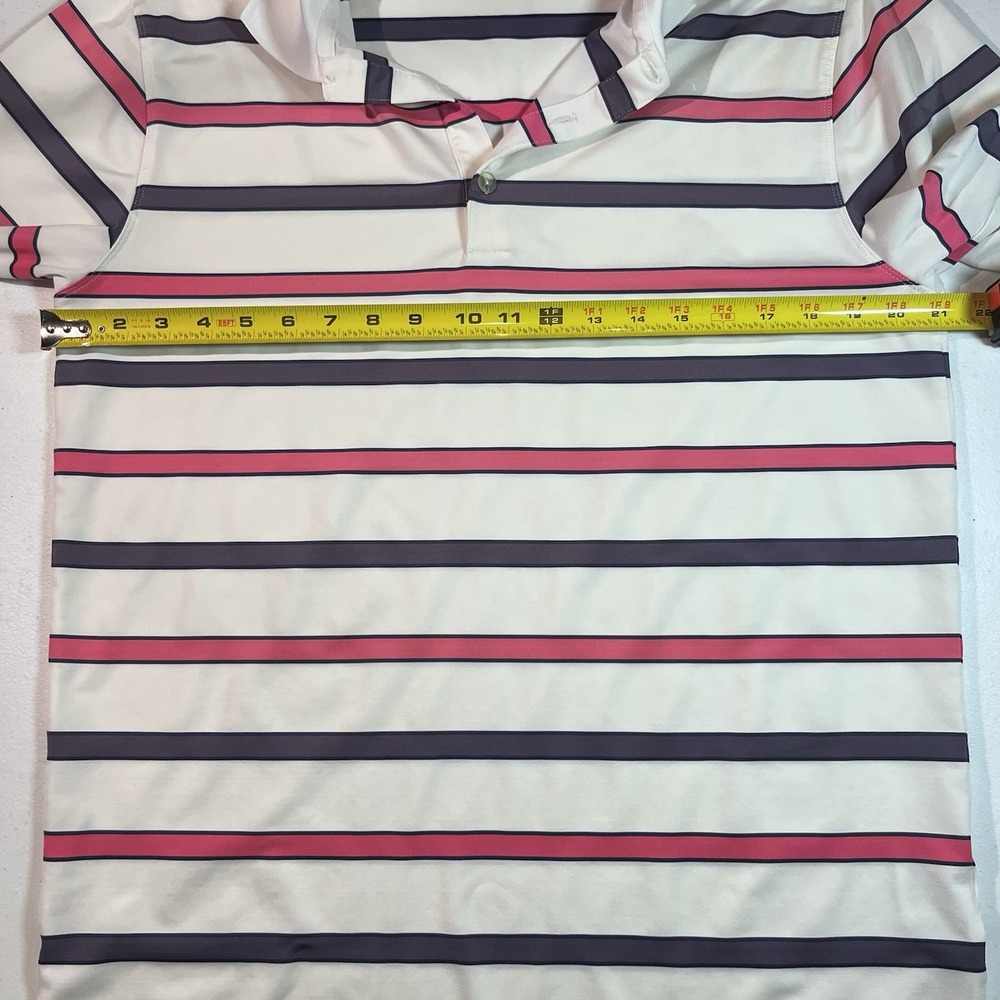 Nike DRI-FIT Striped Polo Golf Shirt Standard Fit Pink Striped Men's Size Medium - Picture 4 of 7